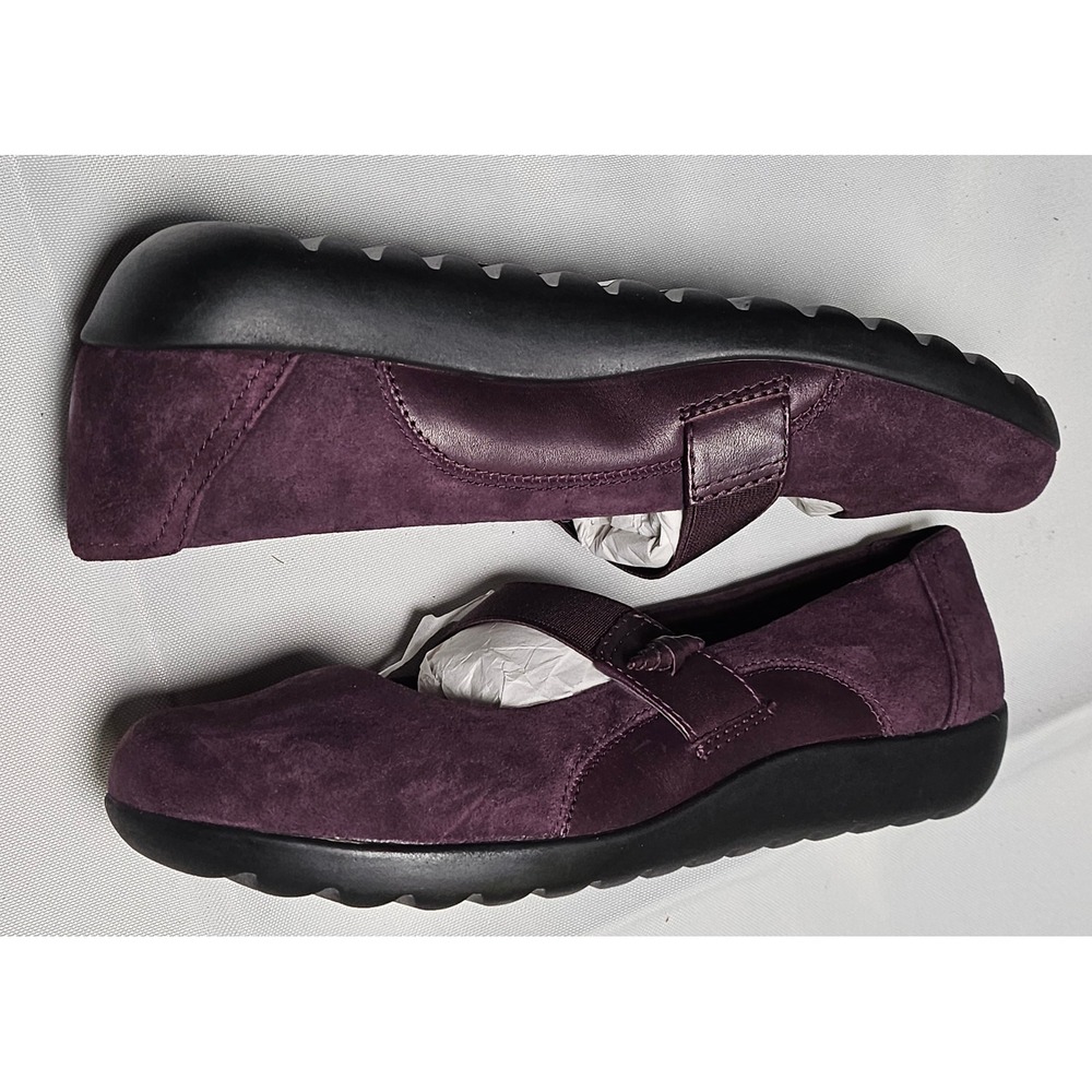 Clarks Medora Frost Aubergine Suede Mary Jane Flats Shoes Women US 7.5 M - Picture 2 of 9